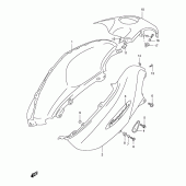 Схема узла: Накладка топливного бака (Model x) для Suzuki XF650 Freewind