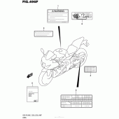 Схема вузла: Інформаційні наклейки (Gsx-R1000Al7 E33) для Suzuki GSX-R1000