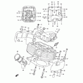 Схема вузла: Головка циліндра (Rear) для Suzuki VL1500 Intruder C1500/Boulevard C90