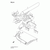 Схема вузла: Вихлопна система Suzuki VL1500 Boulevard C90T