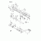 Схема узла: Копирный вал & Вилки & Вал переключения для Suzuki GSX1100