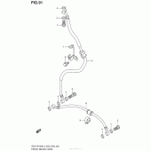 Схема вузла: Передній гальмівний шланг Suzuki GSX-R1000