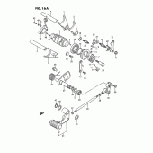 Схема вузла: Копірний вал & Вилки & Вал перемикання (Model m/r e2, e15, e16, e17, e18, e22, e25, e39) для Suzuki LS650 Savage