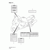 Схема вузла: Інформаційні наклейки (Gsx1300rufl1 e19) ​​для Suzuki GSX1300 Hayabusa
