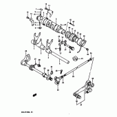 Схема узла: Копирный вал & Вилки & Вал переключения для Suzuki GSX-R1100