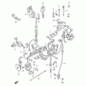 Схема узла: Электропроводка (Model w/x) для Suzuki GSX-R750