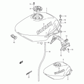 Схема узла: Топливный бак (Model m/n) для Suzuki GSX750 Katana