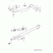 Схема вузла: Підніжка & Заднє гальмо для Suzuki DR650 DR650S