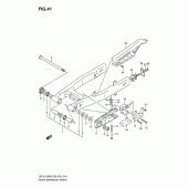 Схема вузла: Задній важіль підвіски Suzuki DR-Z125 DR-Z125L