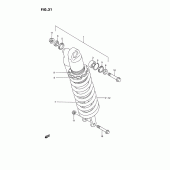 Схема вузла: Амортизатор задній (Model n) для Suzuki RM125
