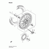 Схема узла: Переднее колесо для Suzuki RMX450