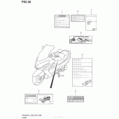 Схема вузла: Інформаційні наклейки (An400Al4 E33) для Suzuki AN400 Burgman (EU analogue of SkyWave)