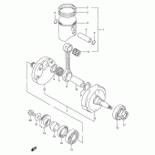 Схема вузла: Колінчастий вал & Поршень для Suzuki RMX250