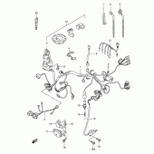 Схема вузла: Електропроводка (Model w/x/y/k1/k2) для Suzuki GSX750 Katana