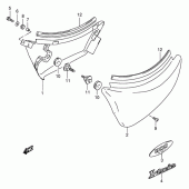 Схема вузла: Бічні панелі (Model w/x) для Suzuki VS800 Intruder 800