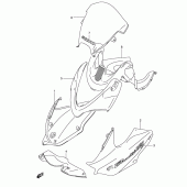 Схема вузла: Передній обтічник (Gsf1200sk3) для Suzuki GSF1200 Bandit