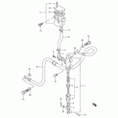 Схема вузла: Задній гальмівний циліндр Suzuki GSF600 Bandit S