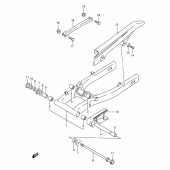 Схема вузла: Задній важіль підвіски Suzuki GS500