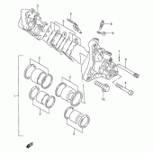 Схема вузла: Передній гальмівний супорт для Suzuki RF900