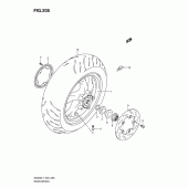 Схема вузла: Заднє колесо (An400zal1 e19) ​​для Suzuki AN400 Burgman (EU analogue of SkyWave)