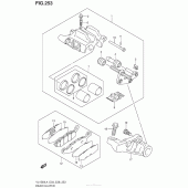 Схема вузла: Задні гальмівні супорти (Vl1500L4 E03) для Suzuki VL1500 Boulevard C90 BOSS