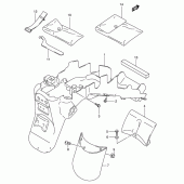 Схема вузла: Заднє крило (Model x/y/k1) для Suzuki SV650