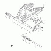 Схема вузла: Задній важіль підвіски (Model p/r/t) для Suzuki RGV250
