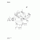 Схема узла: Выхлопная система (An650al1 e19) для Suzuki AN650 Burgman (EU analogue of SkyWave)
