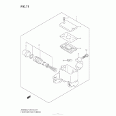 Схема вузла: Передній гальмівний циліндр для Suzuki AN400 Burgman (EU analogue of SkyWave)