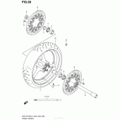Схема вузла: Переднє колесо Suzuki GSX-R1000