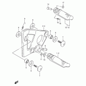 Схема узла: Подножки для Suzuki GSX750 Katana