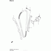Схема вузла: Ланцюг ГРМ & Натягувач & Заспокоювач Suzuki DR650 DR650SE