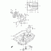 Схема вузла: Масляний насос & Піддон для Suzuki RF900