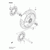 Схема вузла: Переднє колесо (Gsf1250l1 e21) для Suzuki GSF1250 Bandit