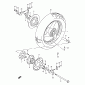 Схема вузла: Заднє колесо Suzuki GSX750 Katana