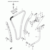 Схема вузла: Ланцюг ГРМ & Натягувач & Заспокоювач Suzuki GSX-R750