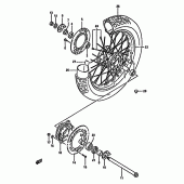 Схема вузла: Заднє колесо Suzuki DR350