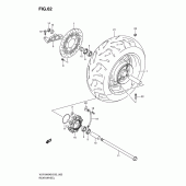 Схема вузла: Заднє колесо Suzuki VLR1800 Intruder C1800R/ Boulevard C109R