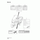 Схема вузла: Інформаційні наклейки (An400l1 e2) для Suzuki AN400 Burgman (EU analogue of SkyWave)