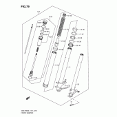 Схема вузла: Передня вилка для Suzuki GSX-R600