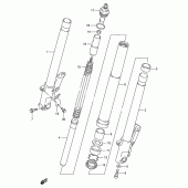 Схема вузла: Передня вилка (Model s/t/v/w) для Suzuki GSX-R1100