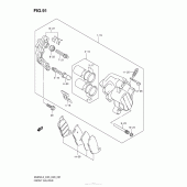 Схема вузла: Передній гальмівний супорт для Suzuki AN650 Burgman (EU analogue of SkyWave)