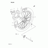 Схема вузла: Переднє колесо Suzuki DR650 DR650R