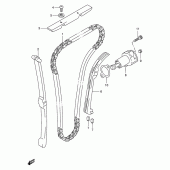 Схема узла: Цепь ГРМ & Натяжитель & Успокоитель для Suzuki GSX400
