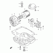Схема вузла: Масляний насос & Масляний фільтр Suzuki GS500