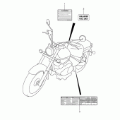 Схема вузла: Інформаційні наклейки для Suzuki VL250 Intruder LC
