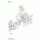 Схема вузла: Передня головка циліндра & Прокладка головки & Свічка запалювання Suzuki DL1000 V-Strom