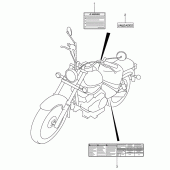 Схема вузла: Інформаційні наклейки для Suzuki VL125 Intruder LC