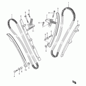 Схема вузла: Ланцюг ГРМ & Натягувач & Заспокоювач Suzuki VS800 Intruder 800