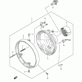 Схема вузла: Фара (Gsf650k5/k6/uk5/uk6/ak5/ak6/uak5/uak6) для Suzuki GSF650 Bandit S
